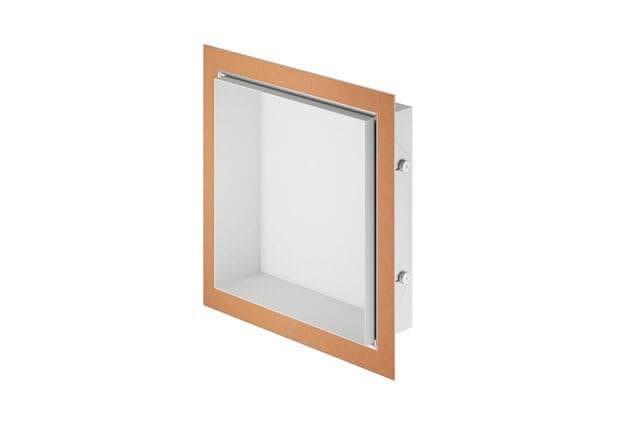 Schluter Design Niche Prefabricated Made of Power-Coated Aluminum for Walls - 11-3/4" Height 1, 47-3/16" Height 2, 3-5/8" Depth, Matte White - DNA3MBW