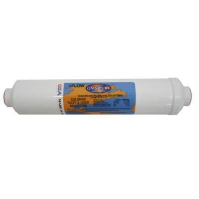 Omnipure (K5515-JJ) 10"x2.5" Inline K-Series 1 Micron Carbon Block Lead/Cyst Reduction 1/4" FQC