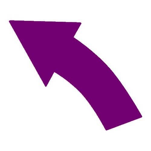 LiteMark Sensory Path Durable Pack of 6 Purple Wide 12" Left Turn Arrows Mix and Match with Our Other Shapes and Phrases to Create Great Activities for Children in The Classroom, Daycare or playroom