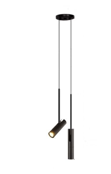 Lámpara Led minimalista, foco de ángulo ajustable, candelabros de lectura for dormitorio, sala de estar, decoración, luces colgantes for mesita de noche(Black 2 heads)