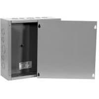Milbank 12126-SC1 NEMA 1 Polyester Powder Coated Steel Screw Cover Junction Box 12 Inch x 12 Inch x 6 Inch ANSI 61 Gray