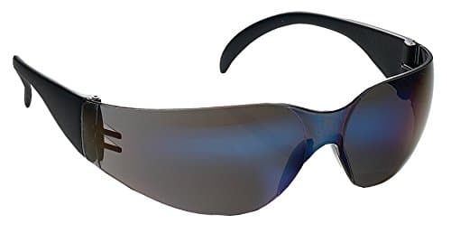 Galeton 9304 Outlaw Lightweight Anti-Scratch Lens Safety Glasses with Extra Wide Temples, Blue Mirror