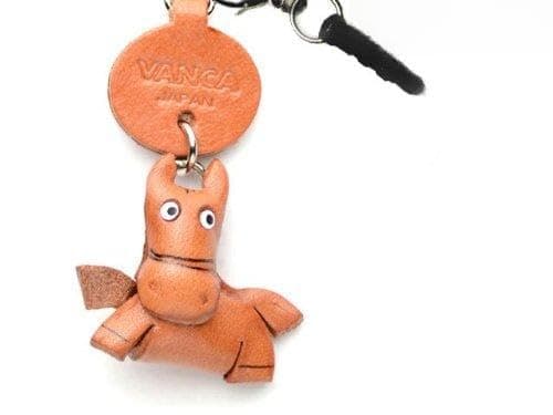Horse Leather Animal Earphone Jack Accessory / Dust Plug / Ear Cap / Ear Jack *VANCA* Made in Japan #43202 (japan import)
