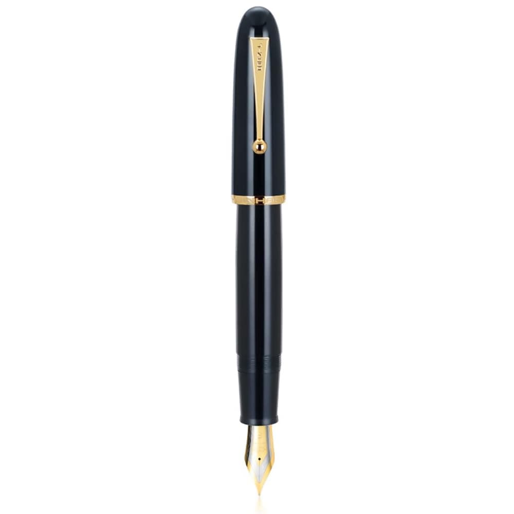 Jinhao 9019 Fountain Pen #8 Medium Nib, Blue with Golden Clip Big Size Resin Office Writing Pen with High Capacity Ink Converter