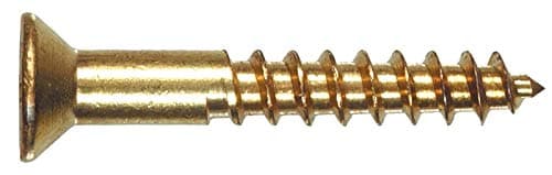 Hillman Fasteners 385704 No. 8 x 1.25 in. Phillips Flat Head Brass Wood Screw44; 100 Pack