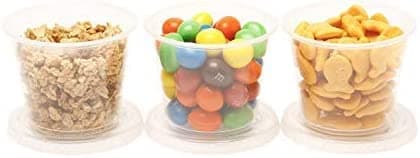 VIOVIA PORTION CUPS W/LID 5.5 OZ- DISPOSABLE PLASTIC PORTION CUPS WITH LIDS PERFECT FOR ANY OCCASION! - AVAILABLE IN SETS OF 20 OR 80 PORTION CUPS! (20)