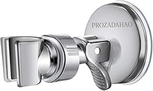 Adjustable Shower Head Holder, Bathroom Suction Cup Handheld Shower Head Bracket, Removable Handheld Showerhead & Wall Mounted Suction Bracket (Silver-2)