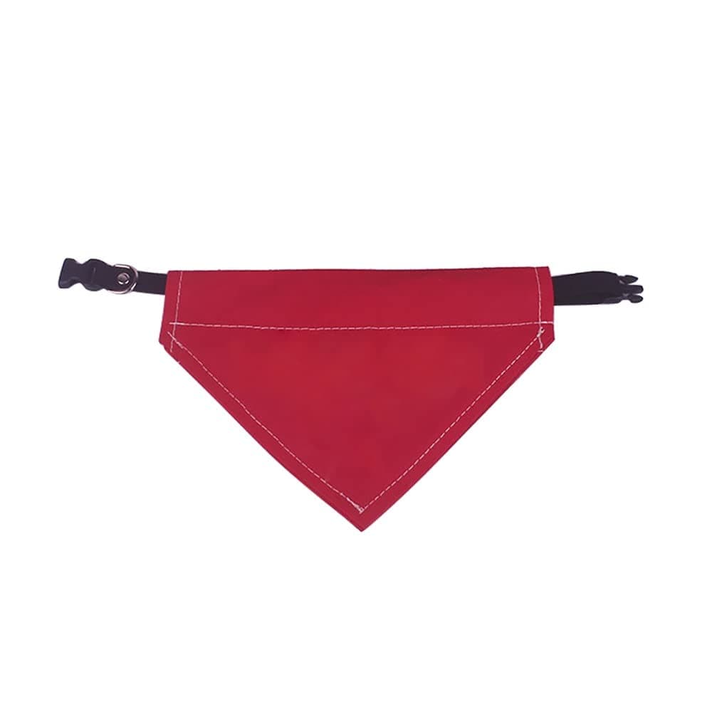 Muka Cotton Dog Bandana Solid Color Pet Collar Scarf, Multi-Size-Red-L