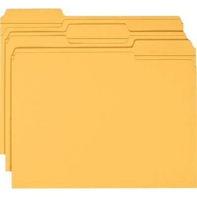 Smead 12234 File Folders 1/3 Cut Reinforced Top Tab Letter Goldenrod 100/Box