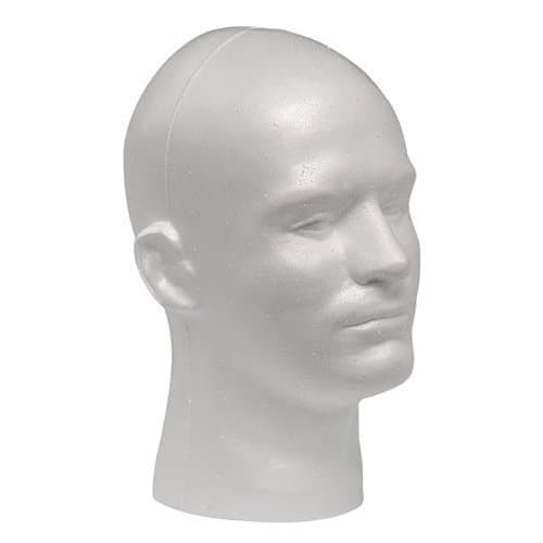 Case Pack of 8 Giell Styrofoam Foam Mannequin Wig Head Display Male White