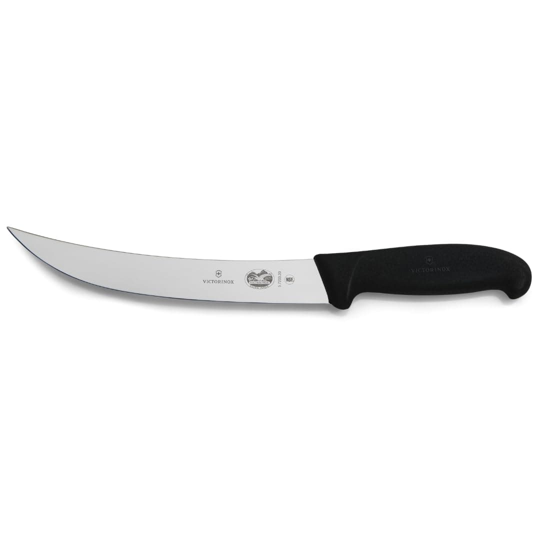 Victorinox Cutlery 8-Inch Curved Breaking Knife, Black Fibrox Handle (47537)