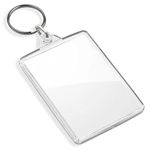 DSL Blank Acrylic Photo Insert Keyrings, Double Sided, 50x35mm
