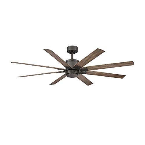 Renegade 52 pulgadas. Ventilador de techo inteligente de madera de granero de bronce aceitado de 8 hojas con kit de luz de 3000 K y control remoto, funciona con la aplicación iOS/Android, Alexa,