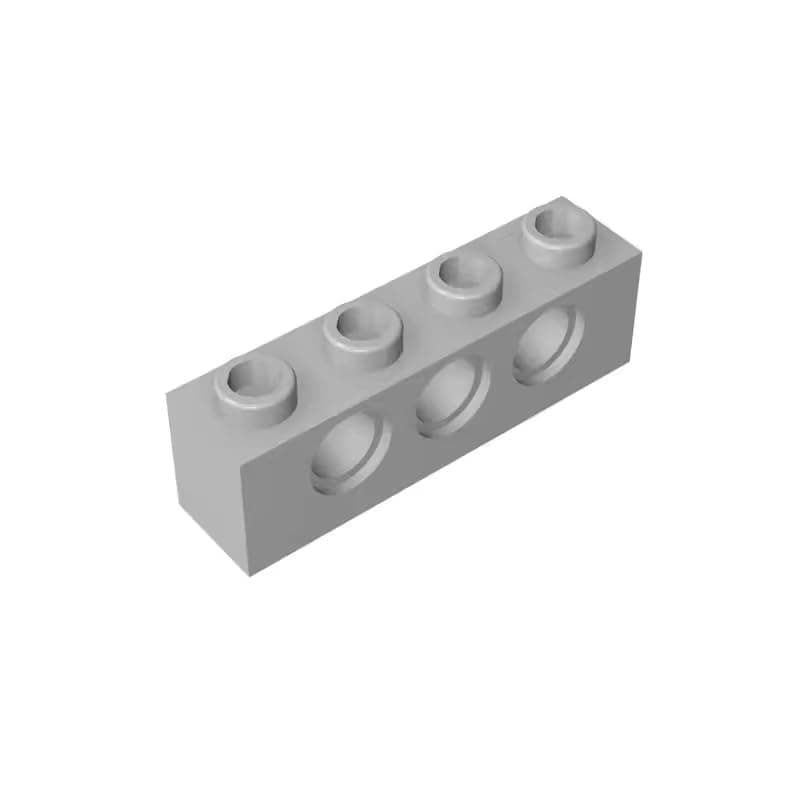 Gobricks 3701 Technology Brick Technic Brick 1x4 [3 Holes] 50 Pieces GDS-625 Compatible with Lego Building Blocks Color:Light Bluish Gray