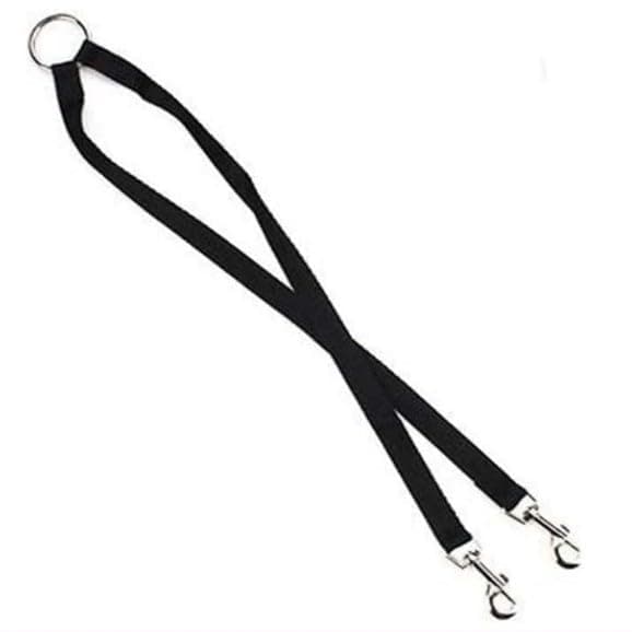 Black Double Dog Leash Lead,Adjustable Two Dog Leash Pet Traction Rope with D Coupler N Lead Collars, Harnesses and Leashes for Pet Supplies