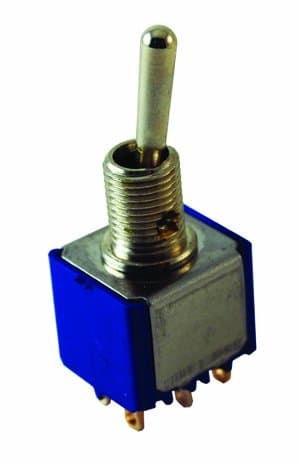 NTE On-None-Off Toggle 6A, SPST .5" Mount Switch