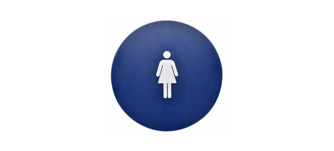 Hillman Blue Circle Women's Restroom Sign (12")