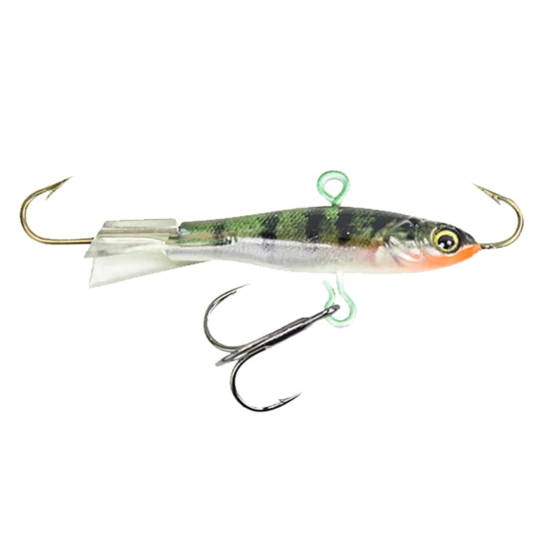 LUNKERHUNT | Ice Fishing Jigs with Fixed Face and Tail Hooks for Bass Fishing | Ultra Realistic Shad Bait Proven Fish Catching Jigs Lure for Crappie, Panfish, Walleye | Common Shiner Color