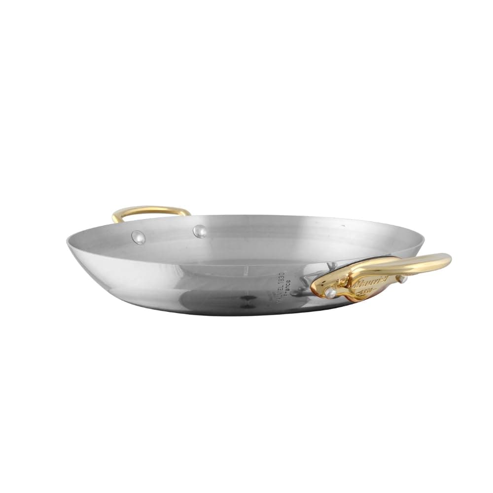 Mauviel M'Cook B Stainless Steel Round Pan With Brass Handles, 4.7-in, Made In France