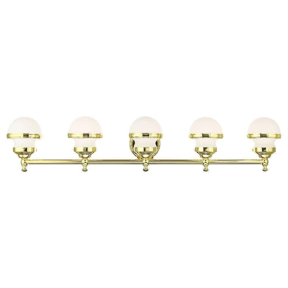 Livex Lighting 5 Light Polished Brass Bath Vanity,5715-02