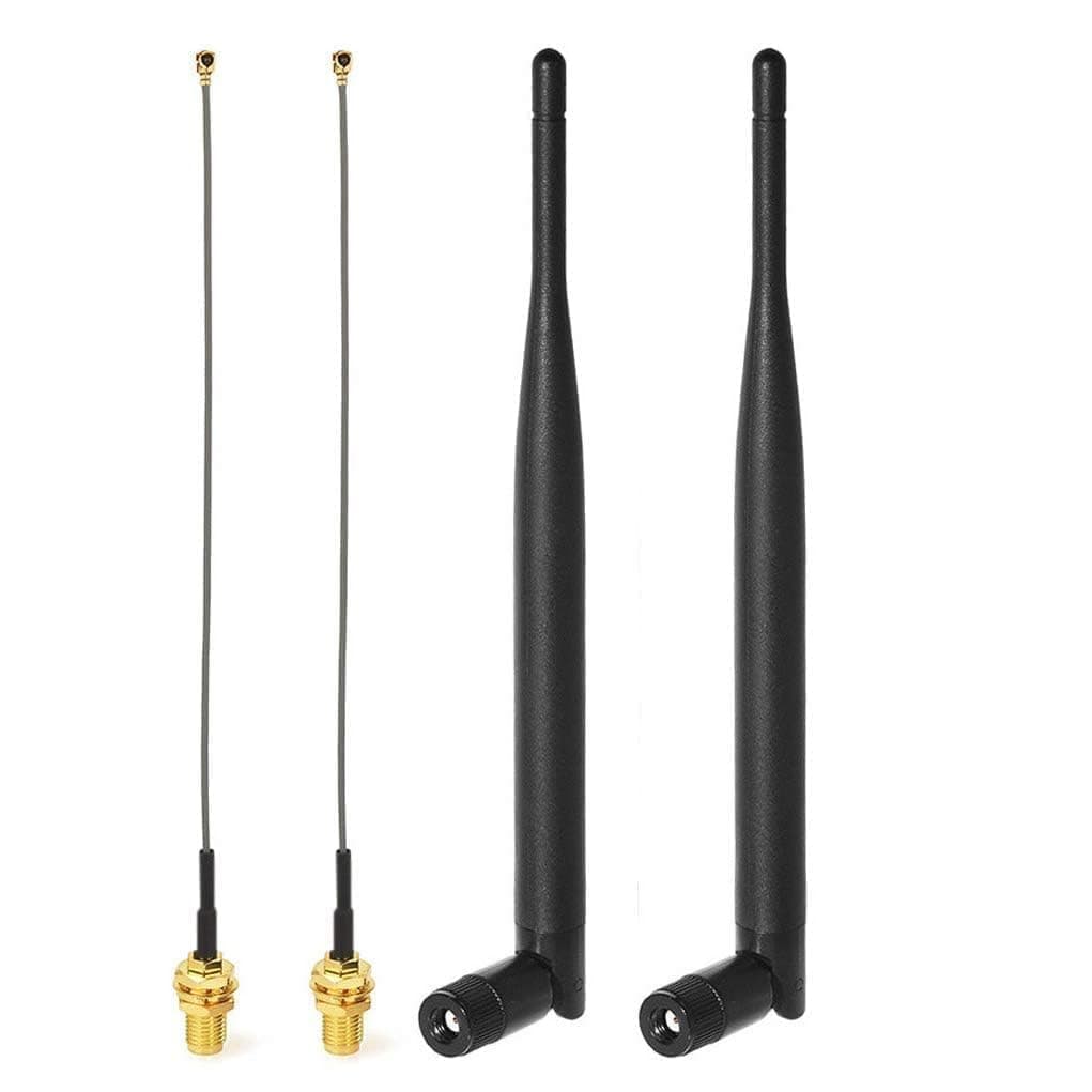 Bingfu Dual Band WiFi 6dBi RP-SMA Male Antenna with 15cm 6 in Pigtail Cable