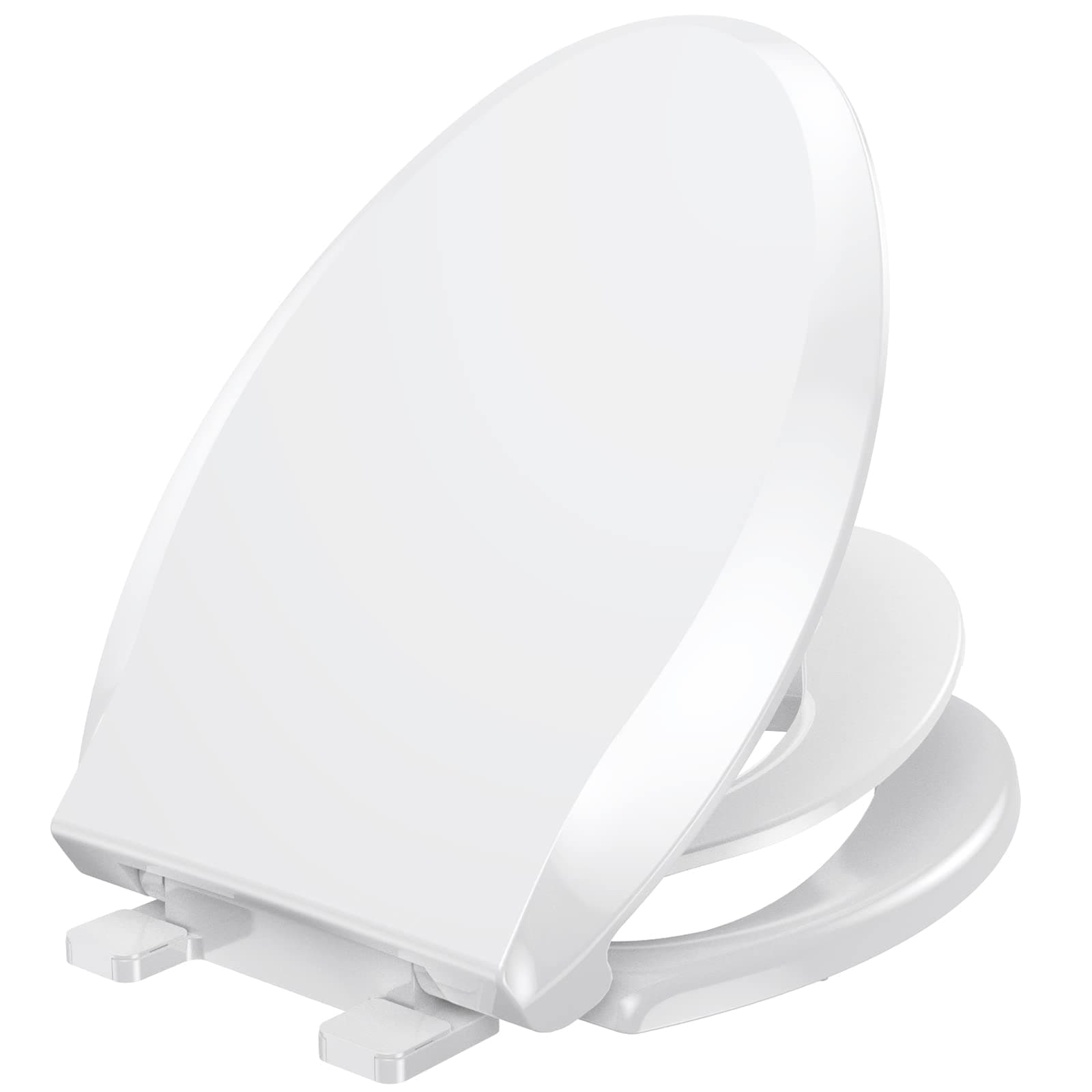 YASFEL Toddler Toilet Seat, Elongated 18.5" White, Slow-Close