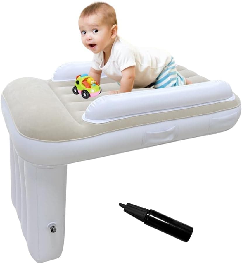 Toddler Airplane Bed Travel Essentials: GEMGO Portable Airplane Beds for Kids with Air Pump - Inflatable Baby Travel Bed Fits Most Seats for Plane Car
