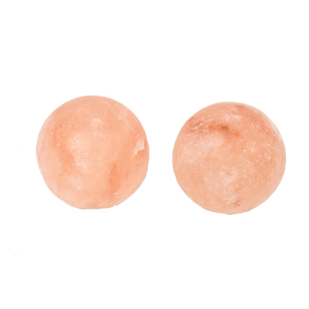 QYLHH 2 Pcs Ball Shape Himalayan Salt Massage Stones Set Warm Rocks Kit for Facial SPA 1.97IN