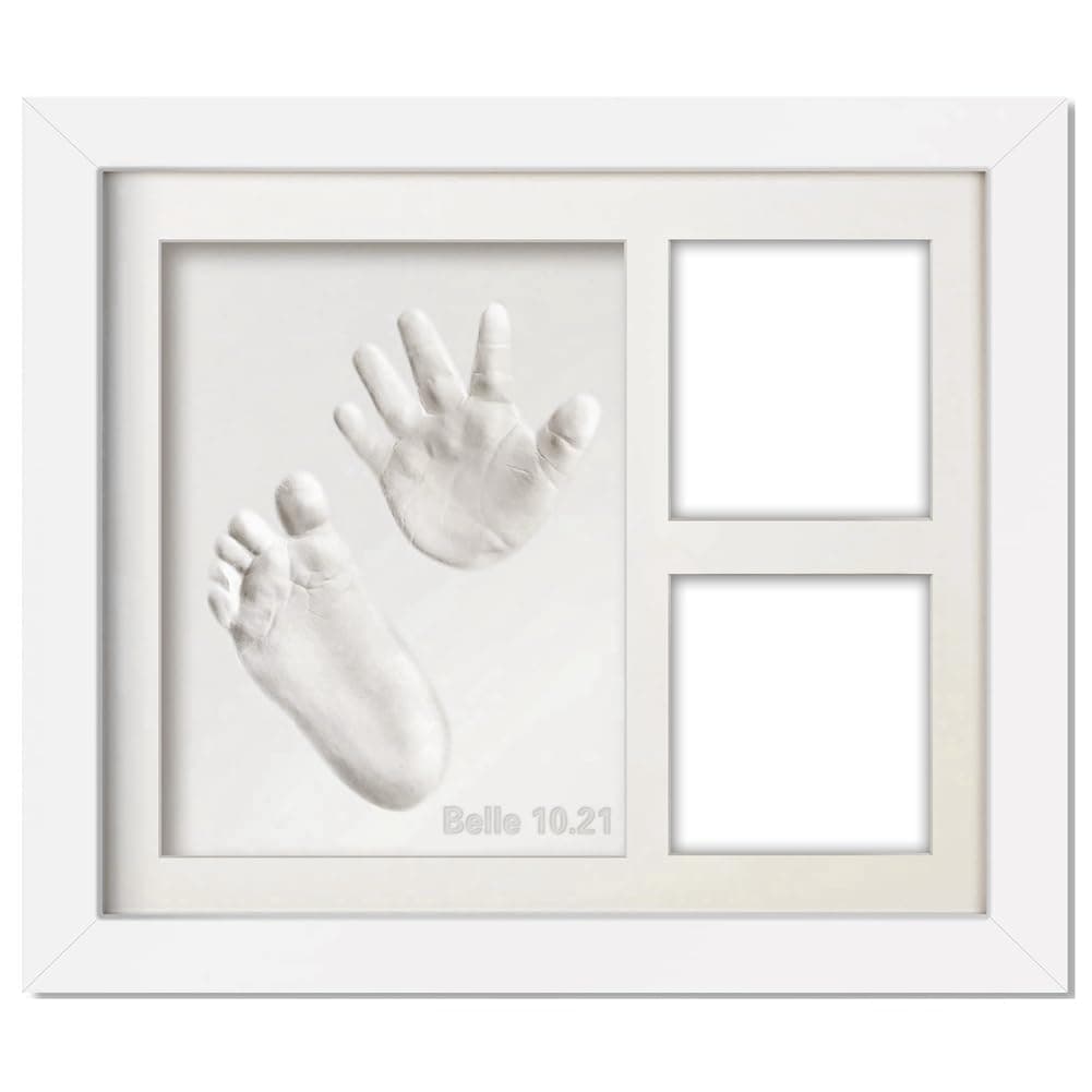 Uziurl Cute Baby Hand and Footprints Kit Newborn Handprint Footprints Keepsake Frame Kit