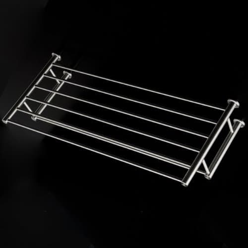 Lacava: 3904-21 - Wall-Mount Towel Shelf with a Towel bar Made of Stainless Steel.W: 19 5/8” D: 8 7/8”H: 4 3/8” - Brushed Stainless Steel