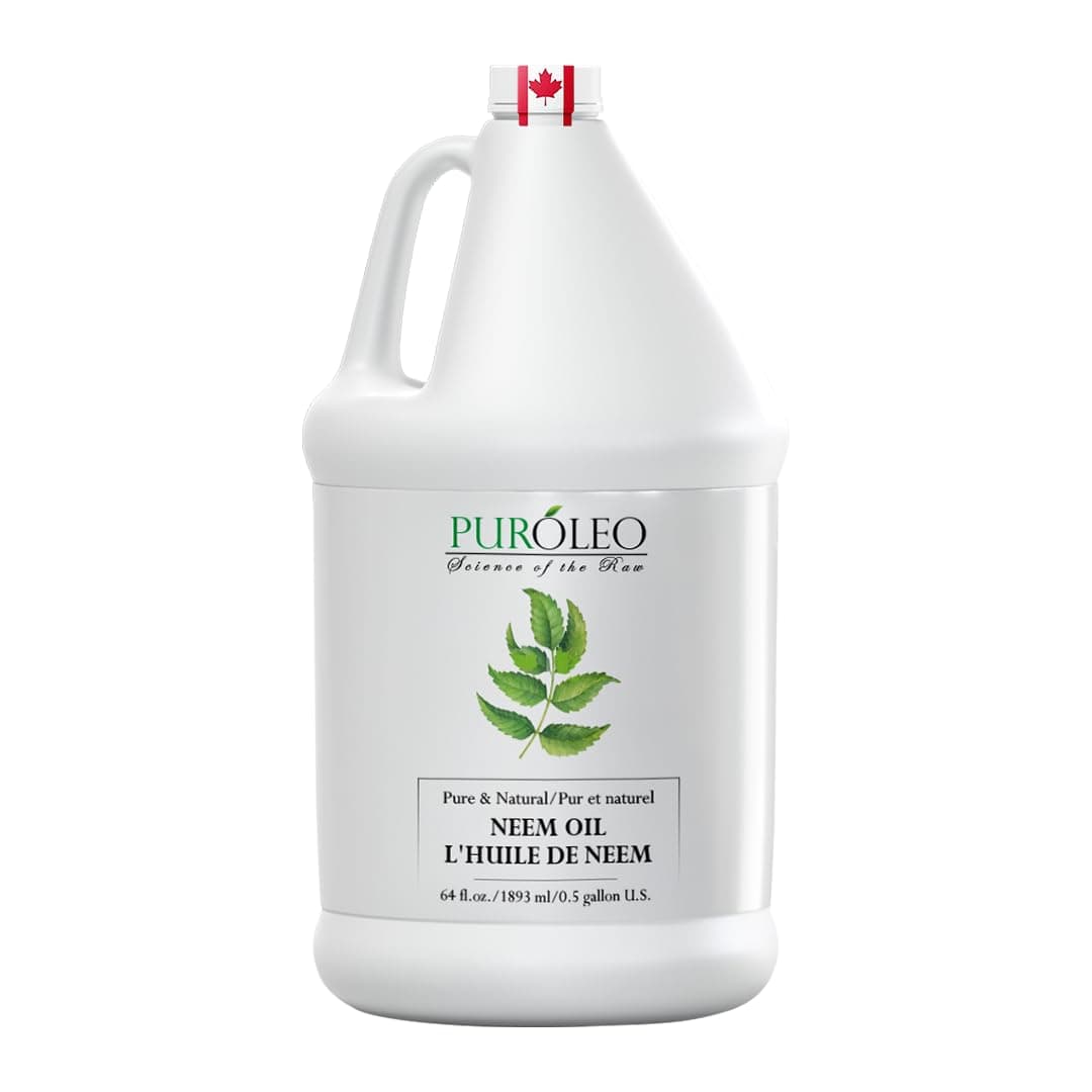 PUROLEO NEEM Oil 64 Fl Oz/1893 ML (Packed In Canada) Pure and Natural Neem Oil for Multipurpose Use | Oil extracted from NEEM Plant Chemical-free