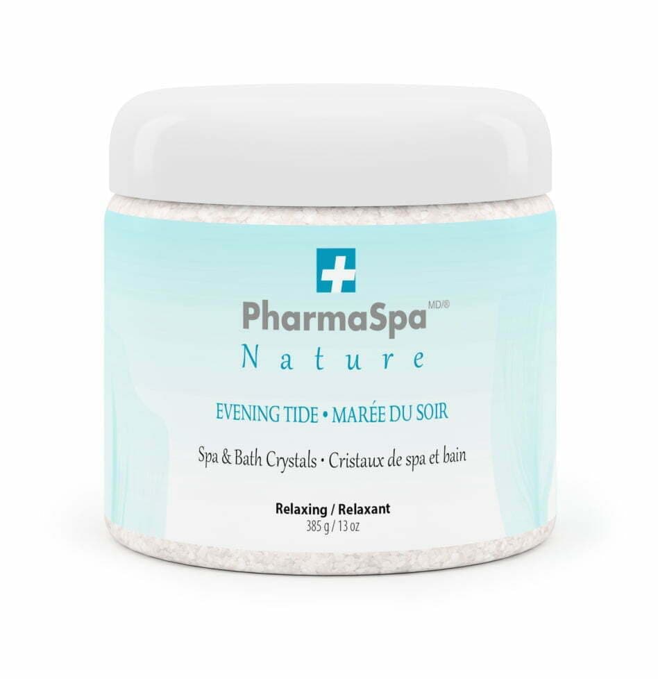 PharmaSpa Nature: Spa and Bath Crystals with All-Natural Extracts - 385 g/13 oz – Epsom Bath Salt for Hot Tub Aromatherapy and Relaxation – Gluten Free, Parabens Free, Cruelty Free (EVENING TIDE)