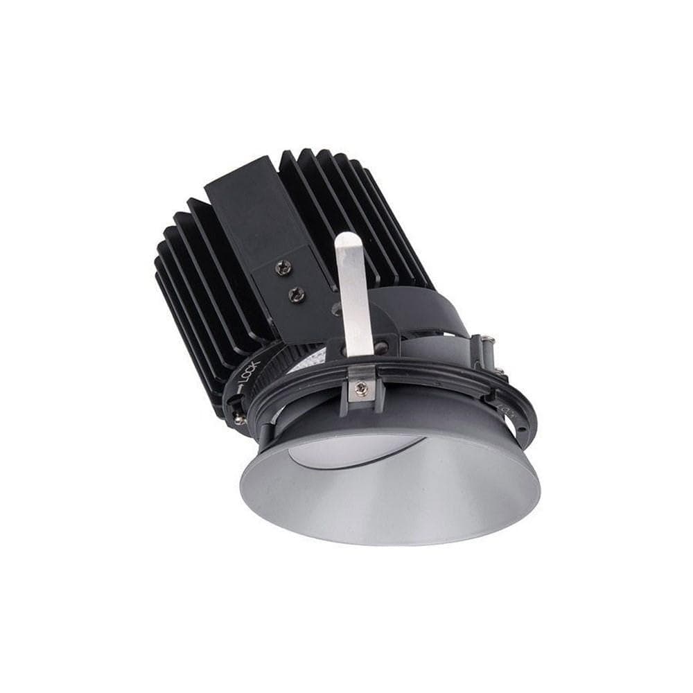 WAC Lighting R4RWT-A830-BK Volta - 5.88" 36W Asym 3000K 85CRI 1 LED Round Wall Wash Trim with Light Engine, Black Finish with Textured Glass