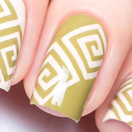 Whats Up Nails - Square Spiral Vinyl Tape Stencils for Nail Art Design (2 Sheets, 96 Strips Total)