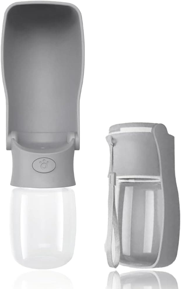 SOICTA Portable Dog Small Animals Water Bottle for Walking 350ml Pet Water Bottles for Puppy Medium Large Dogs Little Animals Water Dispenser Dog Small Animals Water Bowl (350ml Grey)