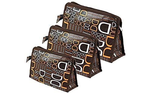 PRISMAXIC Synthetic cosmetic travelling pouch Toiletry Bag toiletry pouch Travel Makeup Pouch (Pack of 3) (BRAWON), Multicolor, M, Multicolor, M