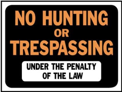 Hy-Ko 3011 9" X 12" Plastic No Hunting Or Trespassing Sign