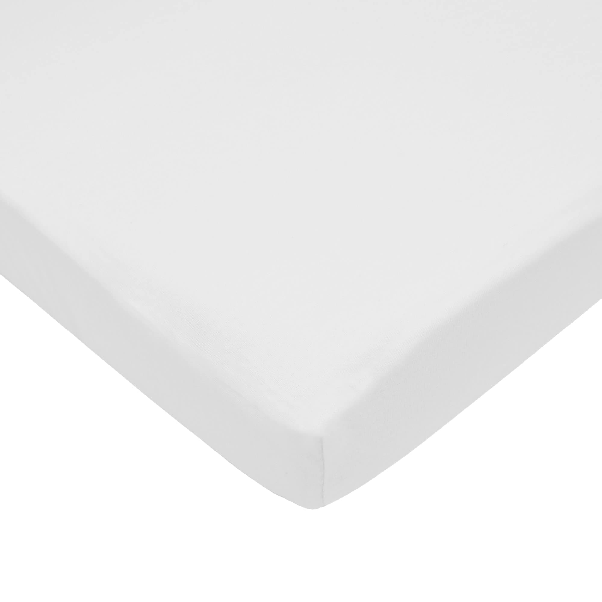 American Baby Company 100% Natural Cotton Fitted Mini Crib Sheet 38" x 24" - Soft & Breathable Small Nesting Portable Crib Sheet, Fits Pack N Play Mattresses, Snow White, for Boys & Girls