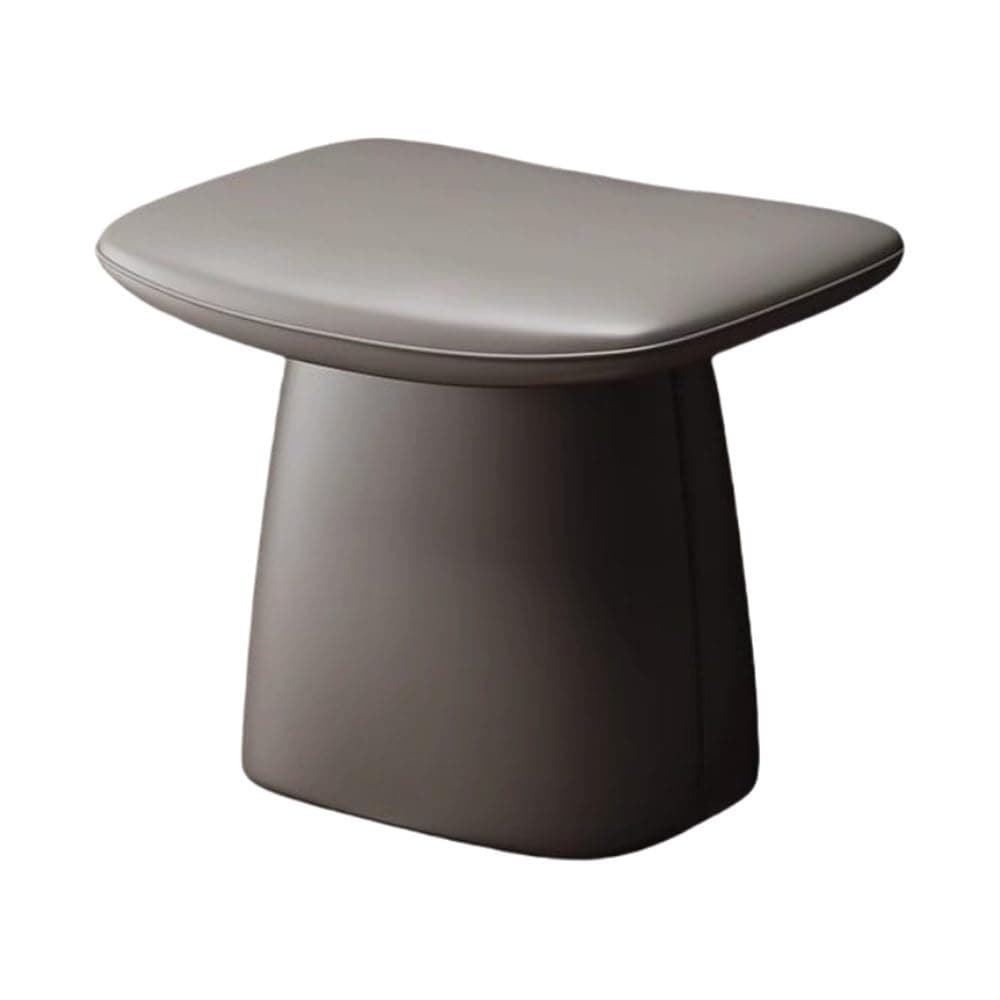 Ottoman, Foot Stools, Leather Makeup Stool, Sofa Stool with Cushioned, Low Stool for Bedroom, Dressing, Bathroom and Small Spaces(Gray)
