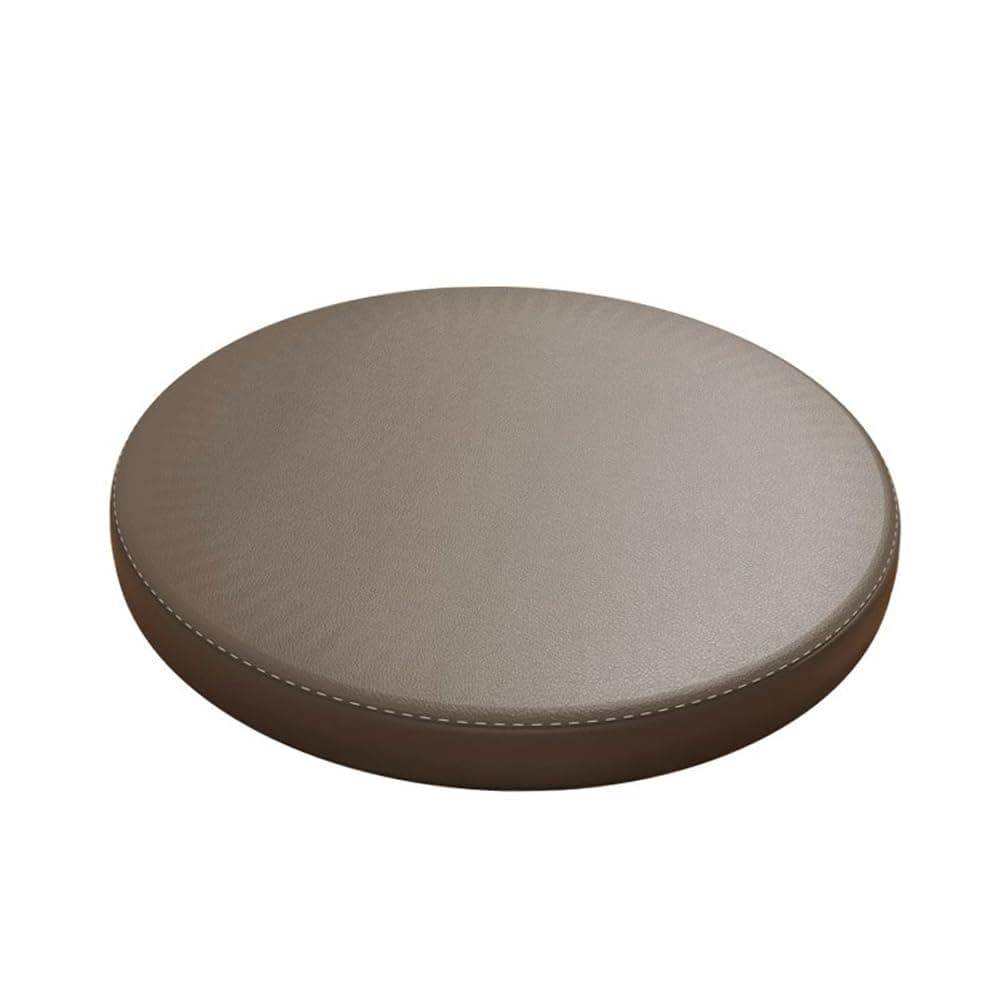 JINGTAOO 1.8" Thick Memory Foam Round Dining Kitchen Chair Cushion,PU Leather Bar Stool Cushion 12"/14"/16" Round Chair Seat Pad Anti-Slip Indoor Outdoor Furniture Cushions (Coffee,14inch)