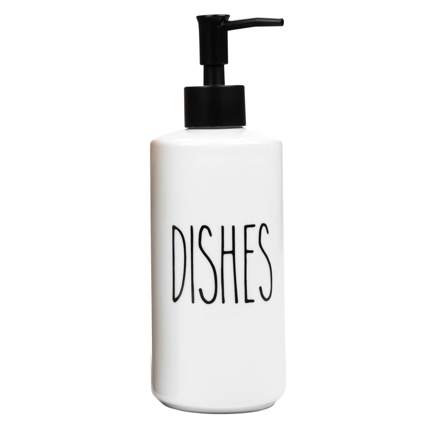 Heartland Home Porcelain 16oz Kitchen Soap Dispenser. Detergent Dispenser or Dish Soap Dispenser for Kitchen Sink. White Soap Dispenser, Modern Farmhouse Decor Dish Soap Pump for Kitchen Organization