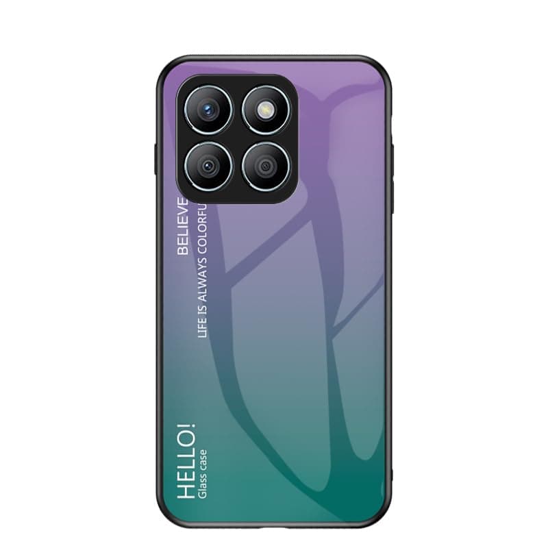 Rfvzubemok Compatibile con Samsung Galaxy A22 5G Custodia,(Pannello posteriore in vetro+Silicone TPU) Custodia per telefono Purple