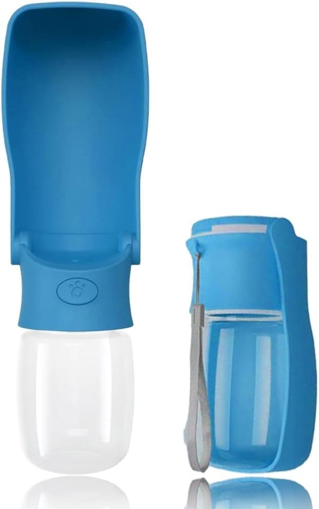 SOICTA Portable Dog Small Animals Water Bottle for Walking 350ml Pet Water Bottles for Puppy Medium Large Dogs Little Animals Water Dispenser Dog Small Animals Water Bowl (350ml Blue)