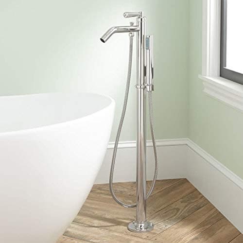Signature Hardware 422777 Napier Floor Mounted Tub Filler- Includes Hand Shower - Chrome