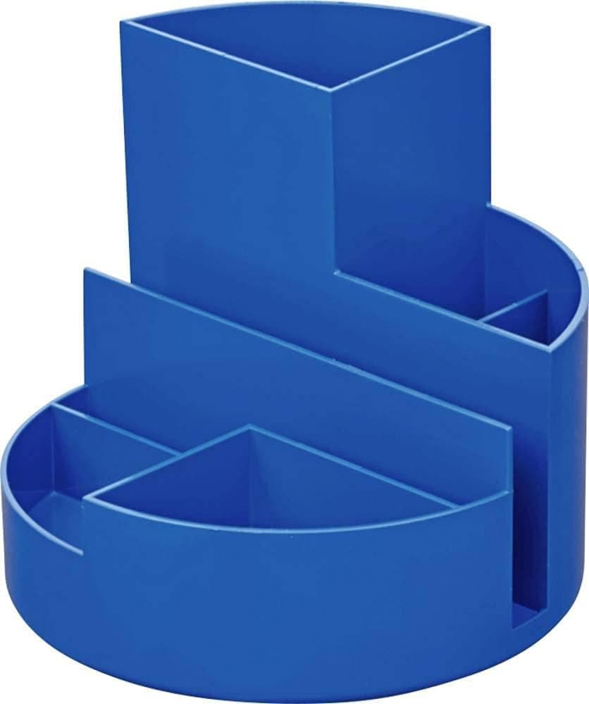 Maul Desk Organiser MAULrundbox Eco | Organiser Made of 85% Recycled Plastic | for Storing Pens, Scissors and Note Card | Practical Shelf for Office and Desk | Blue