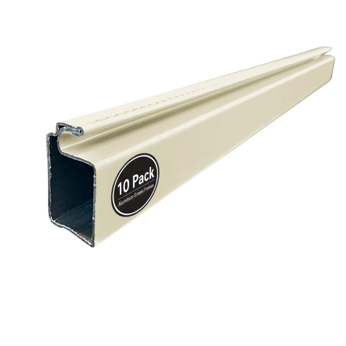 Metro Screenworks Small Window Screen Frame Kit - Almond, 5/16 in x 3/4 in - Window Screen Frame Replacement with 10 Sticks 72 in, 25 Square Corners, 60 ft of .140 Spline - Bulk Kit