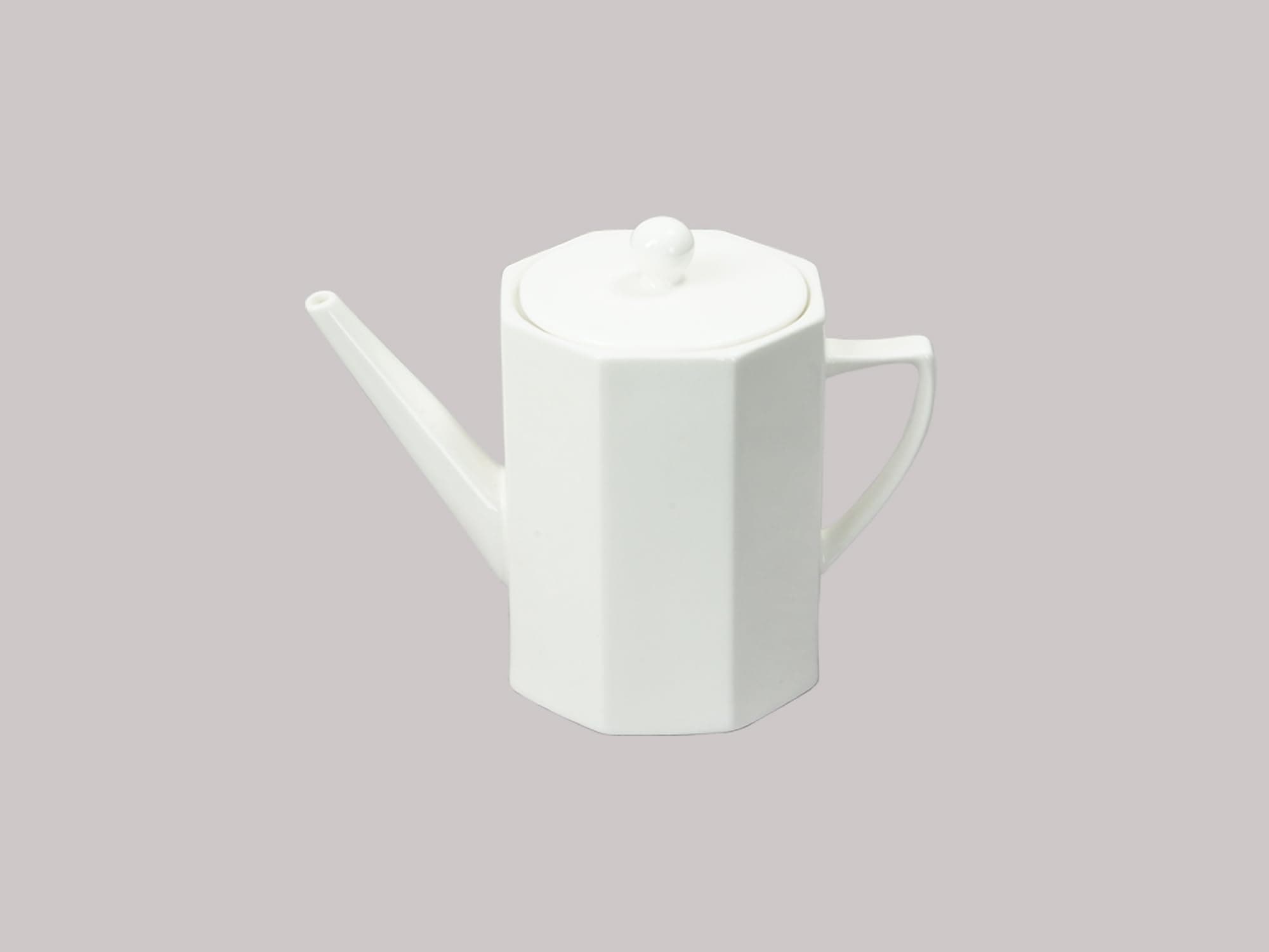 HomeVss, Bone China Cone Shape, Elegance White Coffee Pot 26oz