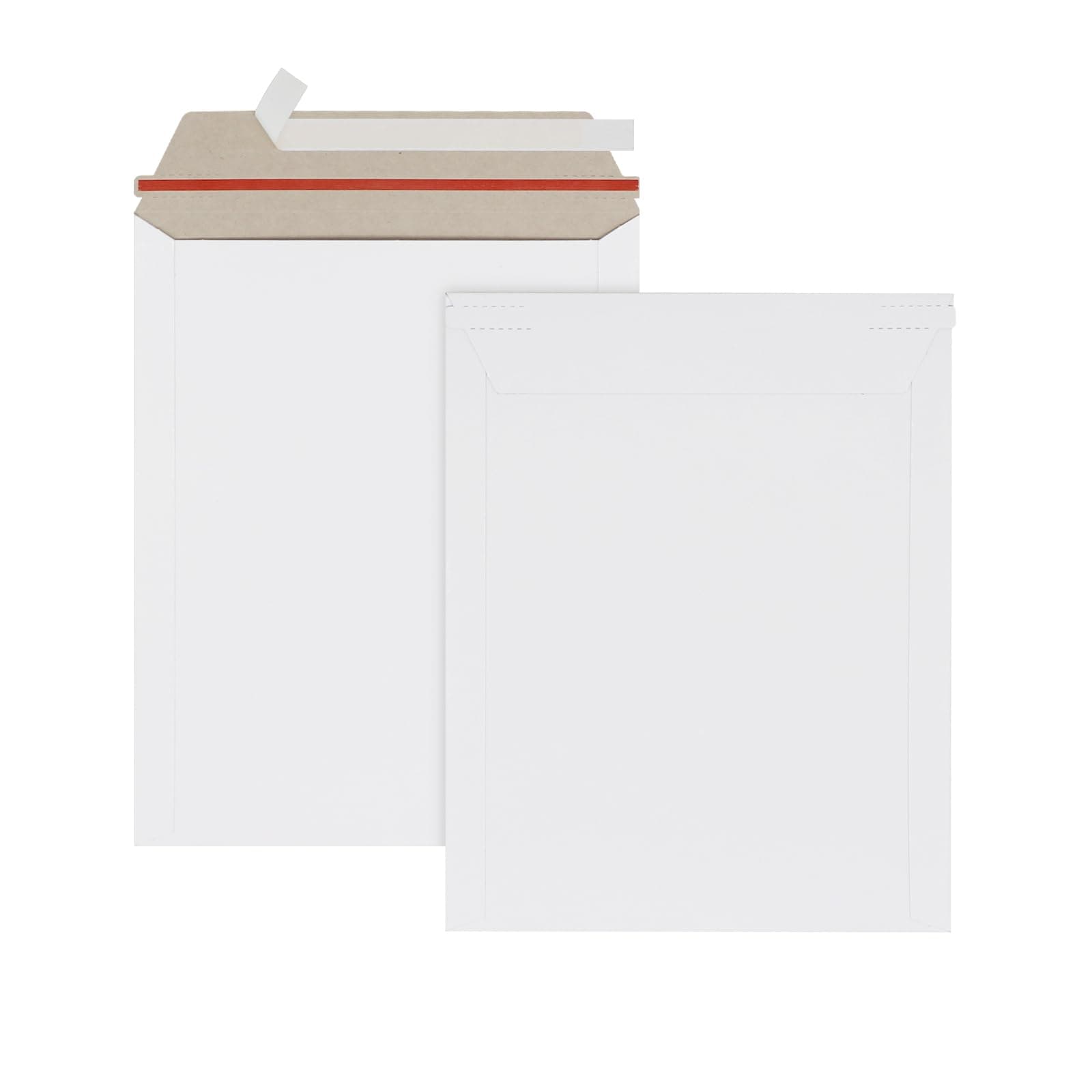 zmybcpack 100 Pack 7x9 inch Rigid Mailer Self Seal Photo Document Mailers, Stay Flat White Cardboard Shipping Envelopes White Photography Mailers for CD, Photos, Document