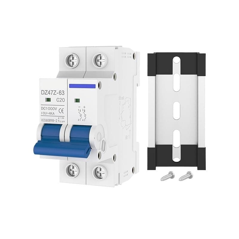 2 Pole DC Miniature Circuit Breaker 10A 16A 20A 25A 32A 40A 50A 63A 1000V Thermal Magnetic Trip Din Rail Mount Switch(32A)