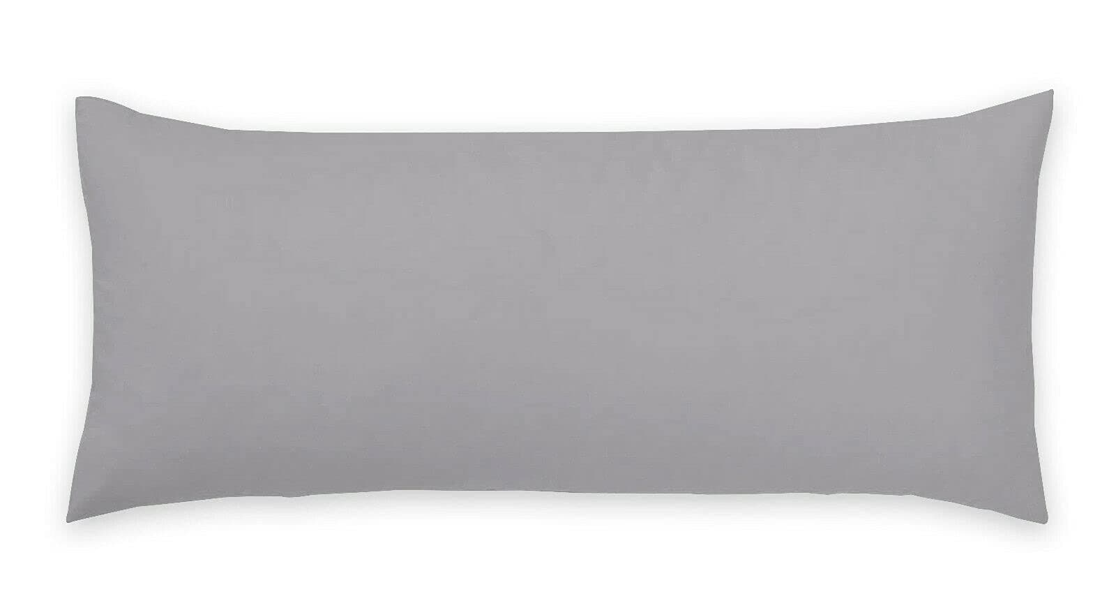 CHILIMILII Easy Care Polycotton Bolster Pillowcases/Covers, Pregnancy Maternity Orthopedic Support Long Pillow Case Cover in Multiple Colors (Double 4Ft 6inch, Silver)